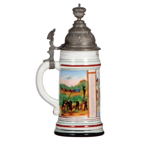 Regimental stein, .5L, Telegr. Batl. Nr. 3, Coblenz, 1899 - 1901 - Image 3