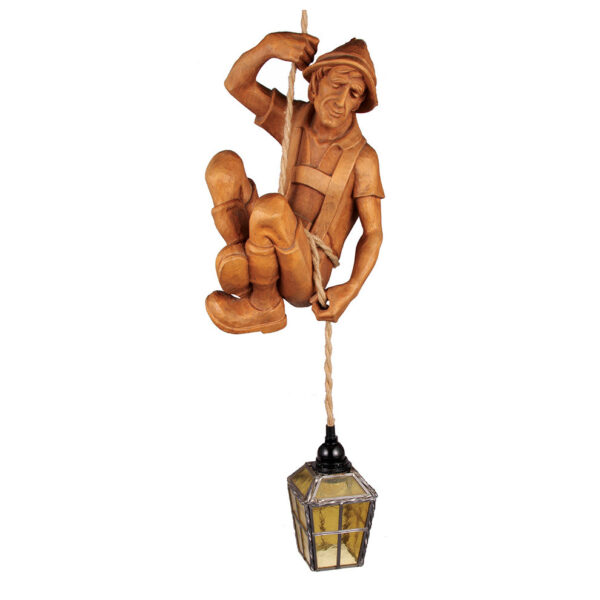 Black Forest hanging lamp wood carving