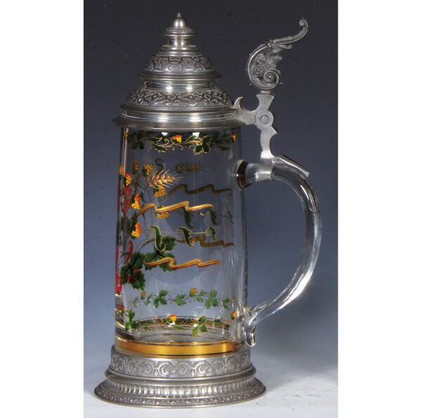 Glass stein, 1.0L, blown, transparent enamel - Image 2