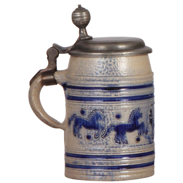 Stoneware stein, late 1700s, Westerwälder Walzenkrug - Image 3