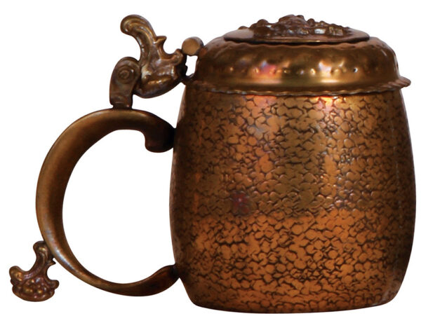 Brass stein, .5L, hand-chased, early 1900s - Image 3