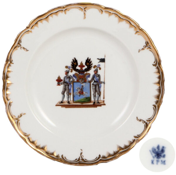 Porcelain plate, 8.5" d., marked K.P.M.