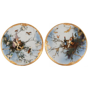 Mettlach plaques (pair), 16.0" d., 2112 & 2113