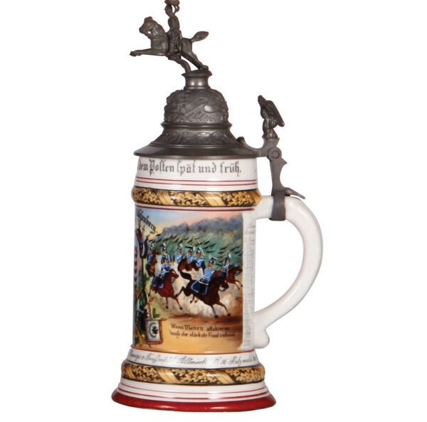 Regimental stein, .5L, Ulanen Regt. Nr. 16, Salzwedel, 1902 - 1905 - Image 2