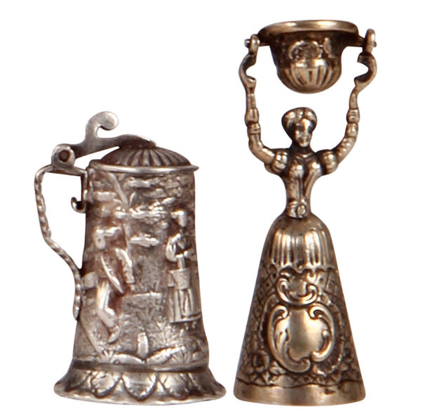 Silver miniatures, (two), stein, and wedding cup - Image 3