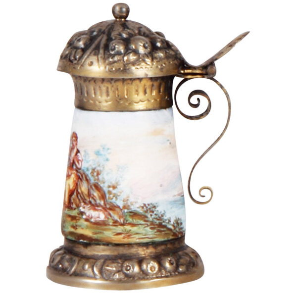 Viennese enamel miniature stein, 2.6" ht. - Image 2