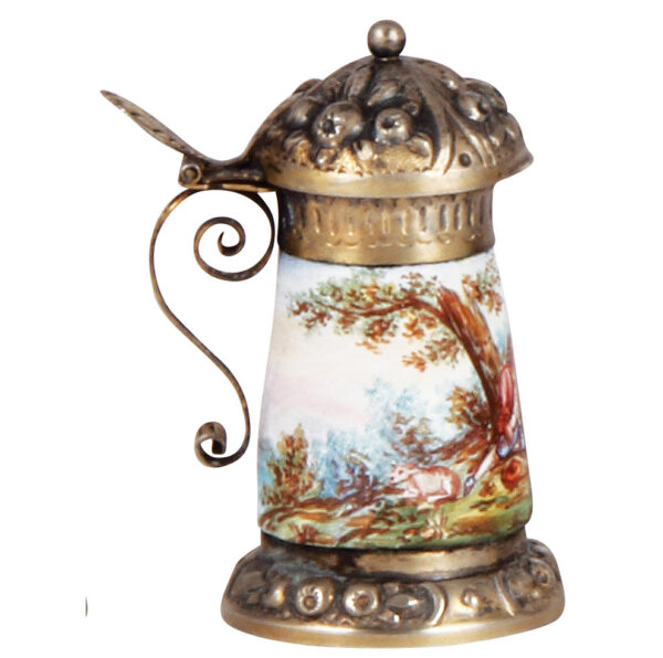 Viennese enamel miniature stein, 2.6" ht. - Image 4