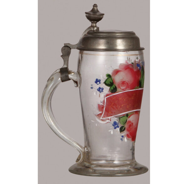 Glass stein, 1.0L, blown, clear, mid. 1800s - Image 3