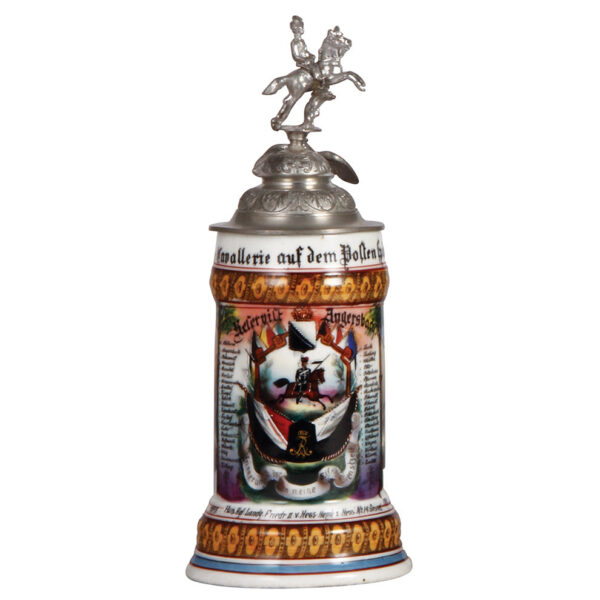 Regimental stein, .5L, 5. Esk., Husaren Regt. Nr. 14, Cassel, 1898 - 1901