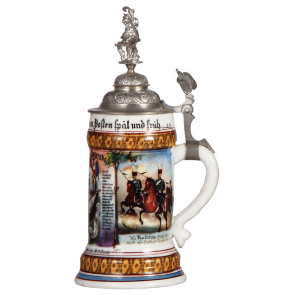 Regimental stein, .5L, 5. Esk., Husaren Regt. Nr. 14, Cassel, 1898 - 1901 - Image 2