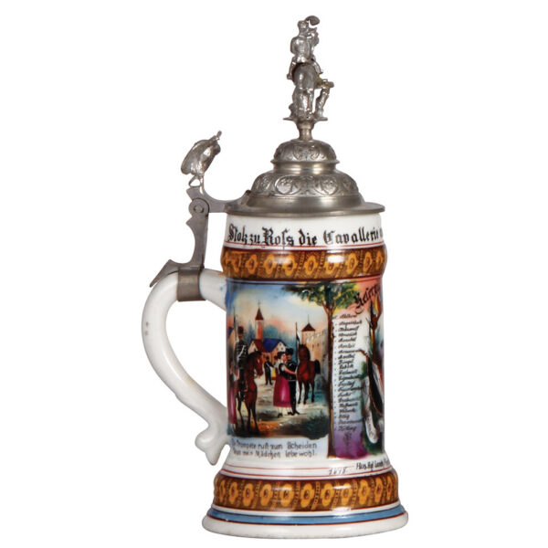 Regimental stein, .5L, 5. Esk., Husaren Regt. Nr. 14, Cassel, 1898 - 1901 - Image 3