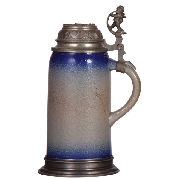 Stoneware stein, 1.0L, marked Sarreguemines, by Ludwig Lichtinger