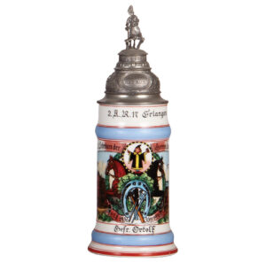 Third Reich stein, .5L, 2. A.R. 17, Erlangen, Heeres Lehrschmiede, München