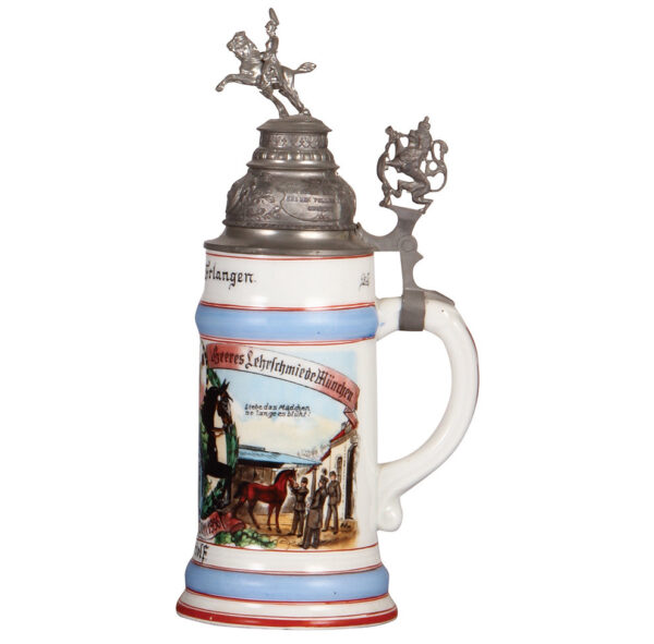 Third Reich stein, .5L, 2. A.R. 17, Erlangen, Heeres Lehrschmiede, München - Image 2