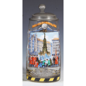 Glass stein, 1.0L, blown, enameled