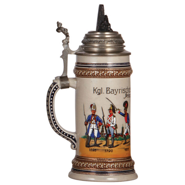 Regimental stein, 1.0L,  3. bayerisches Infanterie Regiment - Image 3