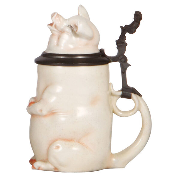 Character stein, .5L, porcelain, Speaking Pig - Image 2