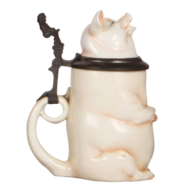 Character stein, .5L, porcelain, Speaking Pig - Image 3