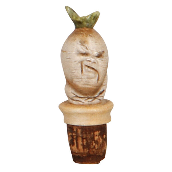 Character bottle stopper, 3.6" ht., Sad Radish