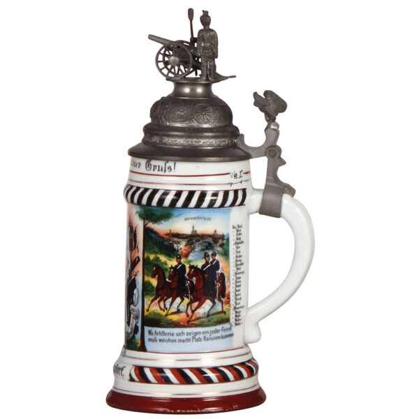 Regimental stein, .5L,  Feld Artl. Regt. Nr. 51, Strassburg, 1902 -1904 - Image 2