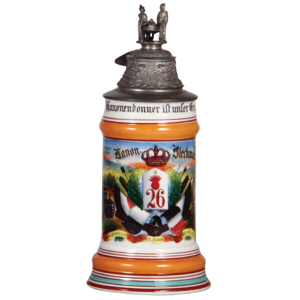 Regimental stein, .5L,  Feld Artl. Regt. Nr. 26, Verden, 1899 - 1901