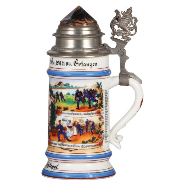 Regimental stein, .5L,  bayr. Inft. Regt. Nr. 19, Erlangen, 1902 - 1904 - Image 2