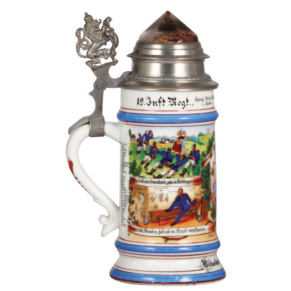 Regimental stein, .5L,  bayr. Inft. Regt. Nr. 19, Erlangen, 1902 - 1904 - Image 3