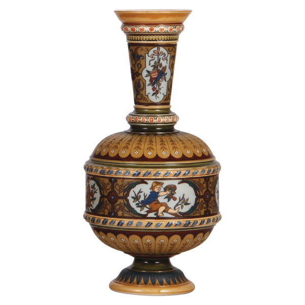 Mettlach vase, 13.1" ht.,1591