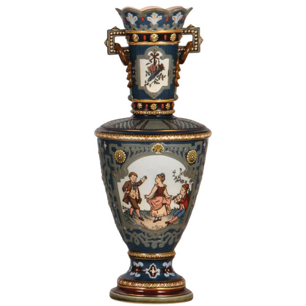 Mettlach vase, 12.6" ht., 2301