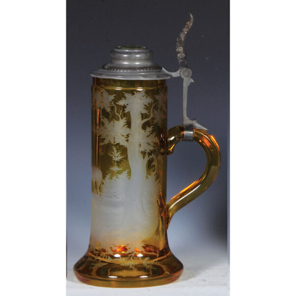 Glass stein, .75L, amber on clear overlay - Image 2