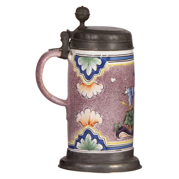 Faience stein, 9.7" ht., Erfurter Walzenkrug - Image 3