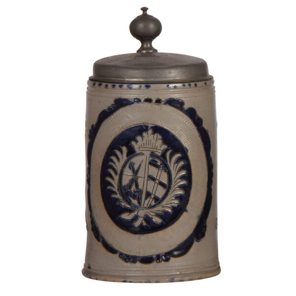 Stoneware stein, 9.3" ht., Westerwälder Walzenkrug