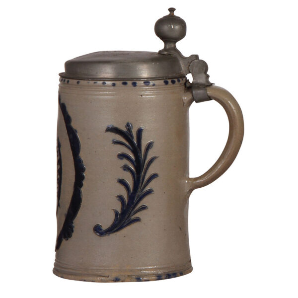 Stoneware stein, 9.3" ht., Westerwälder Walzenkrug - Image 2