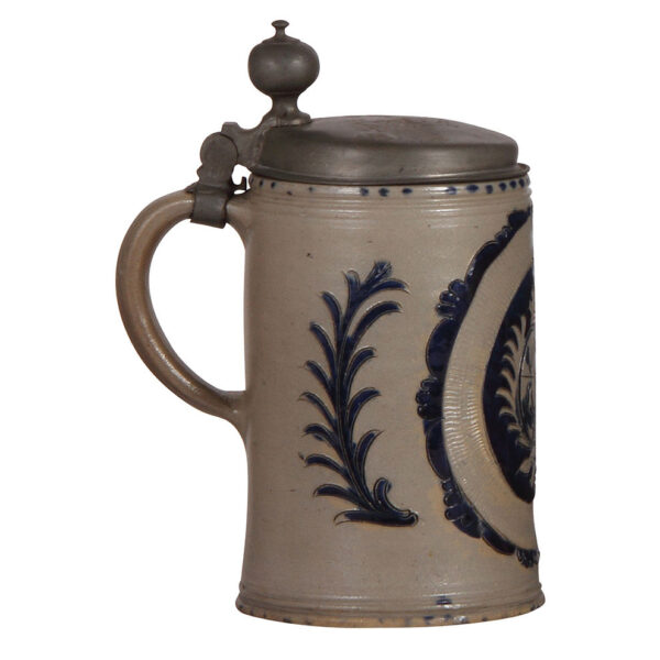 Stoneware stein, 9.3" ht., Westerwälder Walzenkrug - Image 3