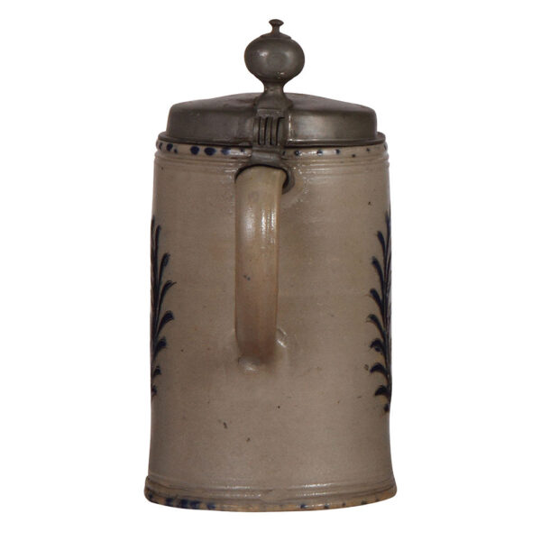 Stoneware stein, 9.3" ht., Westerwälder Walzenkrug - Image 4