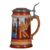 Pottery steins (two), .5L, etched, marked Germany - Image 2