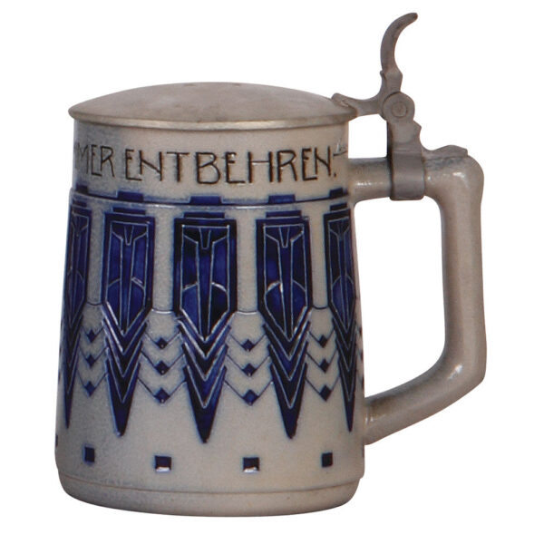 Stoneware steins (two), .5L, incised & etched - Image 6