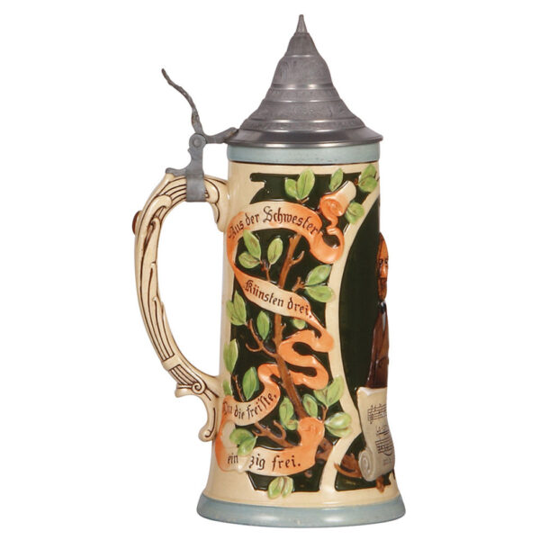 Pottery steins (two), .5L, by Rosskopf & Gerz - Image 3