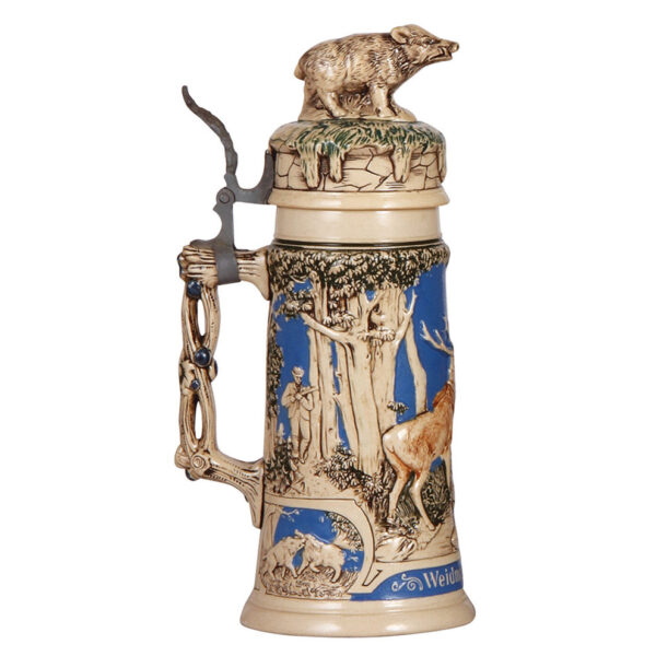 Pottery stein, .5L, relief,  by Rosskopf & Gerz - Image 3