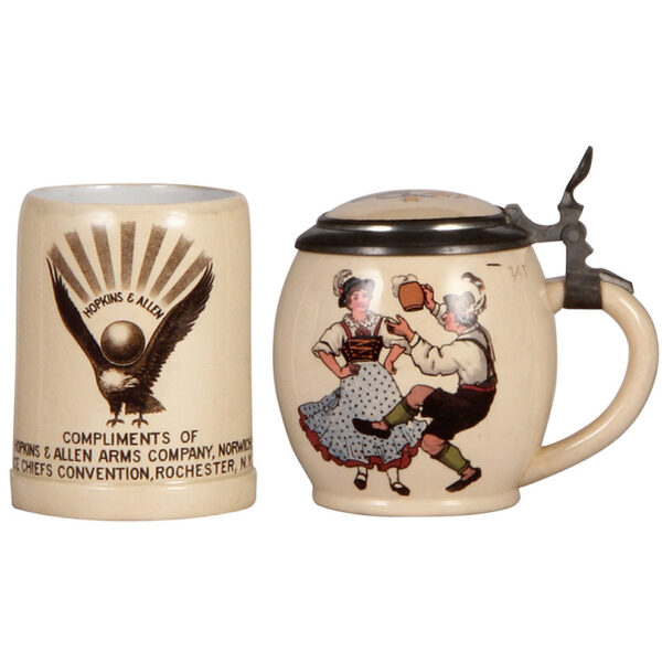 Mettlach items, mug, and Mettlach stein, .5L, 1280 [3185]