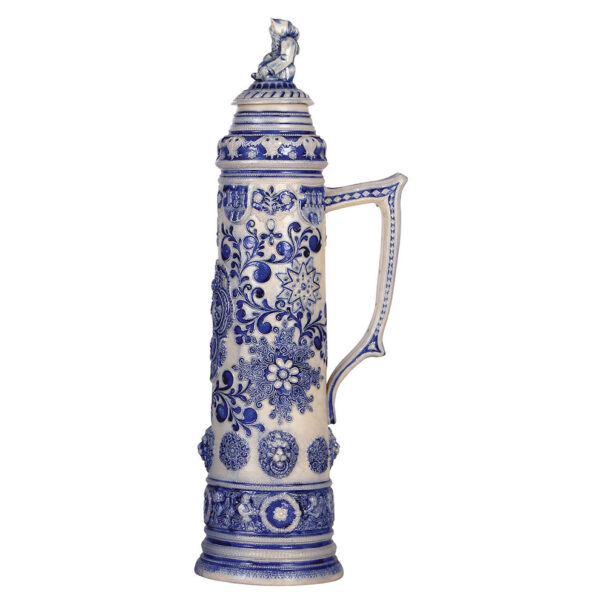 Stoneware stein, 25.6" ht., manufactured in Westerwald region - Image 2