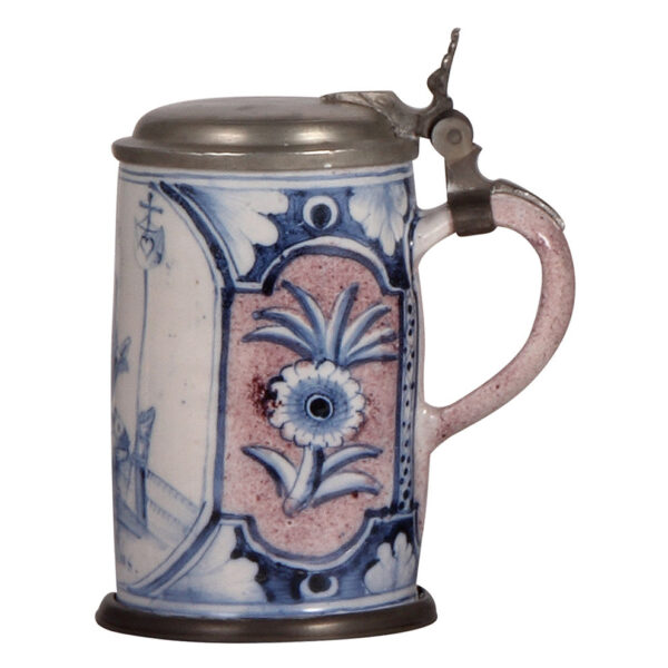 Faience stein, 6.8" ht., mid 1700s - Image 2