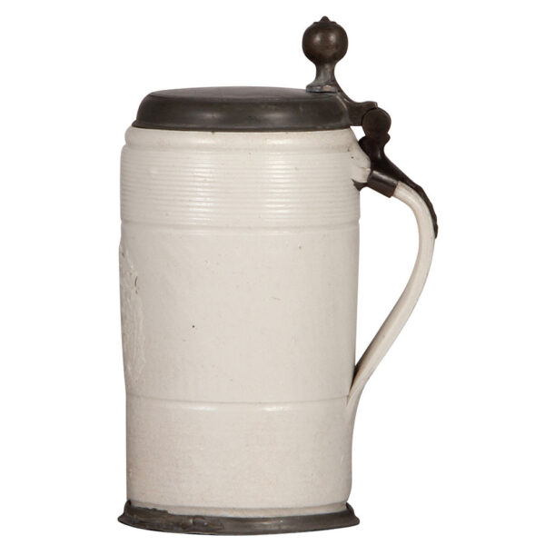 Stoneware stein, 9.2'' ht., early 1700s, Altenburger Walzenkrug - Image 2