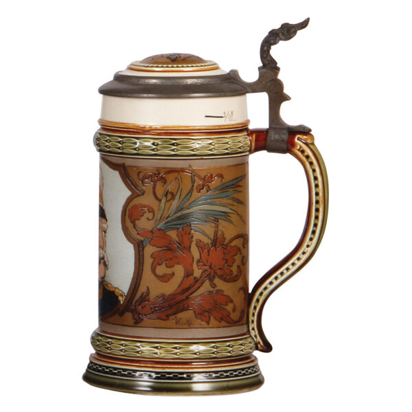 Mettlach stein, .5L, 1794, etched - Image 2