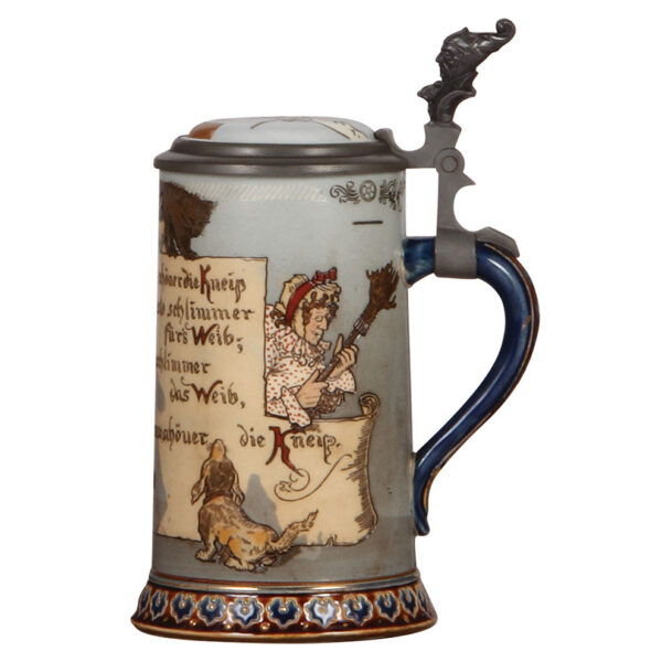 Mettlach stein, .5L, 2090, etched - Image 2