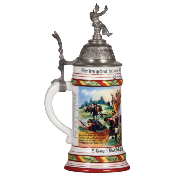 Regimental stein, .5L, 11.1" ht., Inft. Regt. Nr. 169 - Image 3