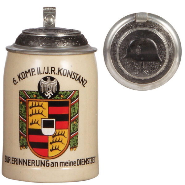 Third Reich stein, .5L, 6. Komp. II./I.R. Konstanz