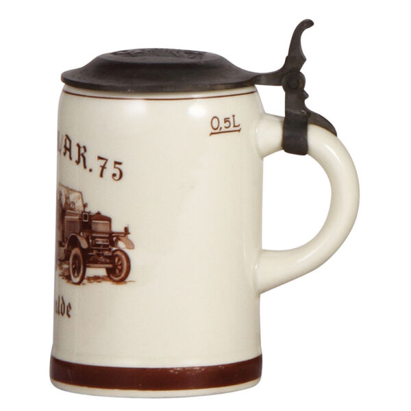 Third Reich stein, .5L, Uffz. Korps II./ A.R. 75, Eberswalde - Image 2