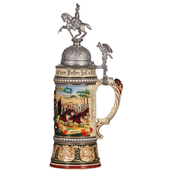 Regimental stein, .5L, 13.3" ht., Ulan Regt. No. 6 - Image 2