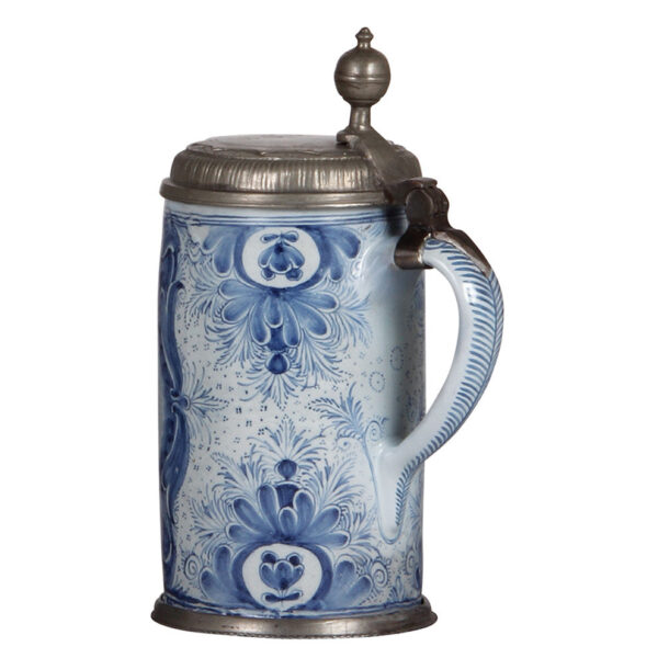 Faience stein, 9.6" ht., mid 1700s, Nürnberger Walzenkrug    - Image 2